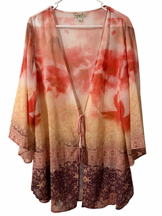ONE WORLD Other - NWT One World boho sheer kimono women’s medium coverup layer flowy drapey artsy